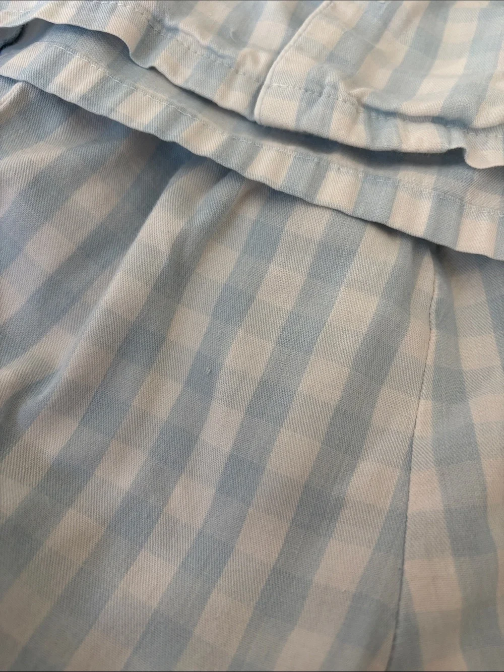 Petite Plume Kid's Twill Pajama Short Set in Light Blue Gingham